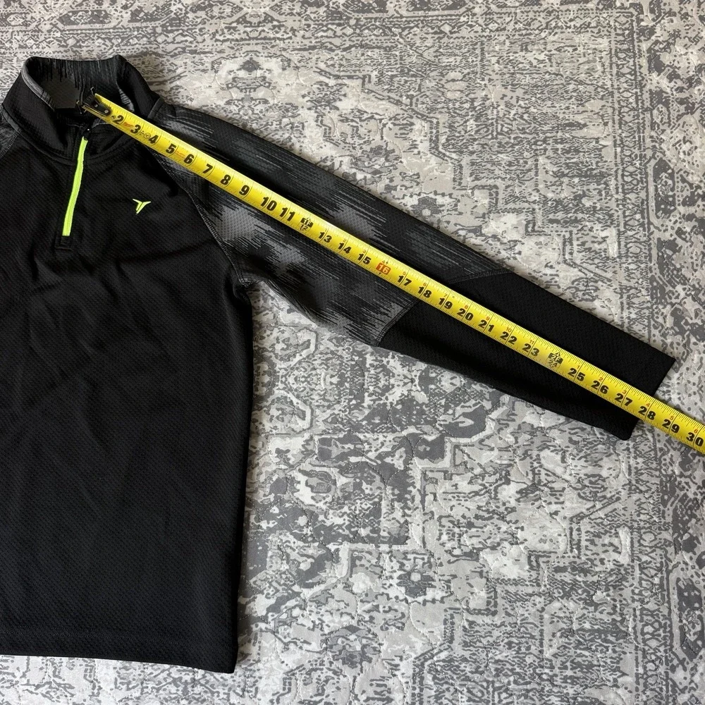 Old Navy Active 1/4 Full Zip Long Sleeve Athletic Youth Large 10-12 Black Green